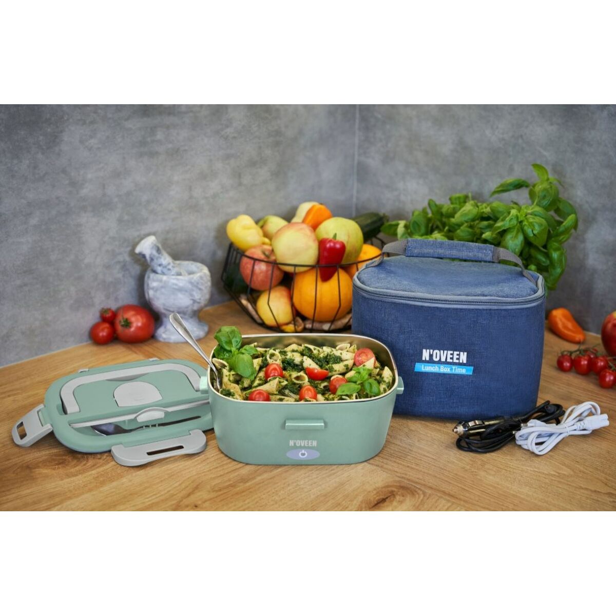 Elektrisk lunchbox N'oveen LB725 Grön Grå 1,1 L 2 Delar - 2