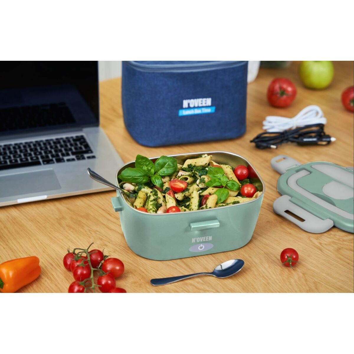 Elektrisk lunchbox N'oveen LB725 Grön Grå 1,1 L 2 Delar - 3