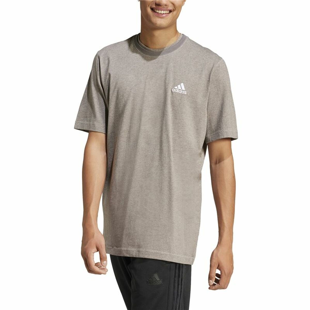 T-shirt med kortärm Herr Adidas Seasonal Essentials Brun Ljusgrå - 2