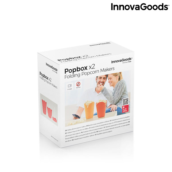 Hopvikbara popcornskålar i silikon Popbox InnovaGoods (2 St) - 2