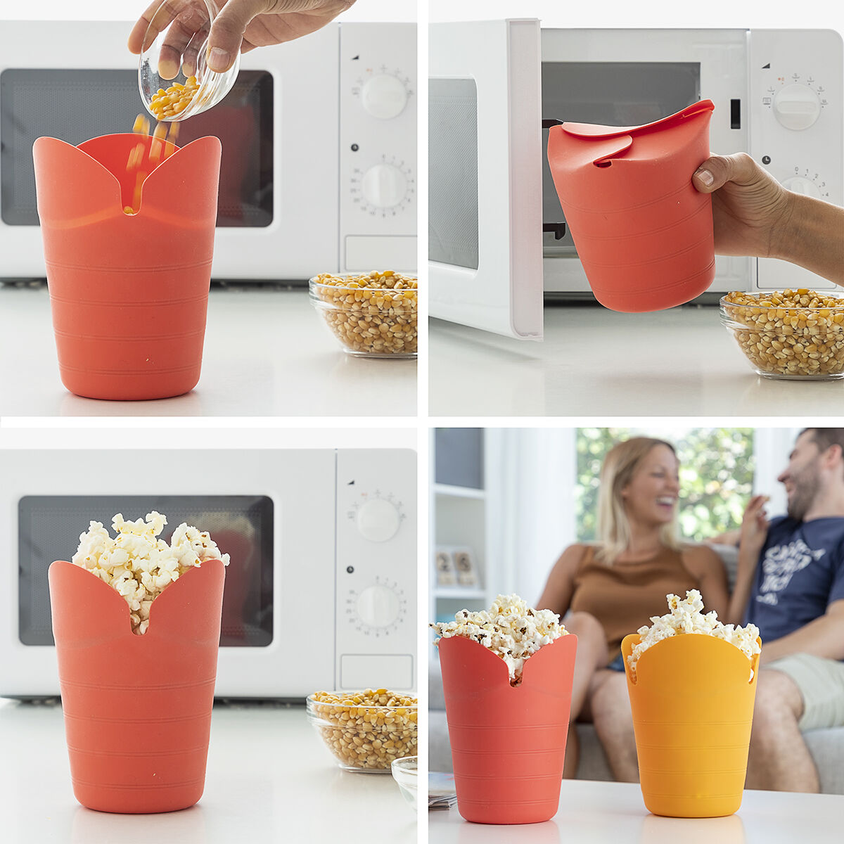 Hopvikbara popcornskålar i silikon Popbox InnovaGoods (2 St) - 33