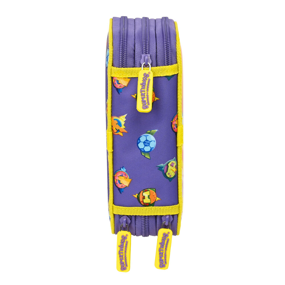 Trippel pennfodral SuperThings Guardians of Kazoom Purpur Gul (36 Delar) - 2