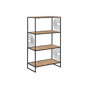 Bokhylla Home ESPRIT Svart Metall Fibrer 50 x 25 x 88 cm