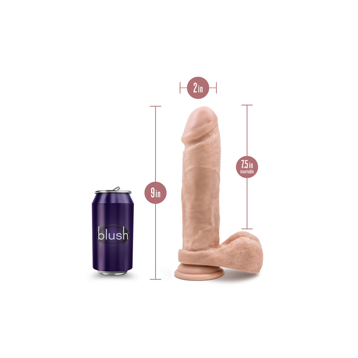 Realistisk dildo Blush Dr Skin Silikon Ø 5 cm (19 cm) - 7