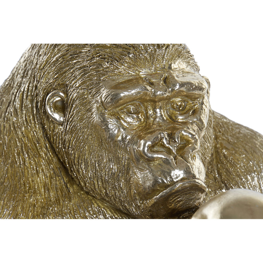 Prydnadsfigur DKD Home Decor Gyllene Harts Gorilla (33 x 33 x 43 cm) - 3