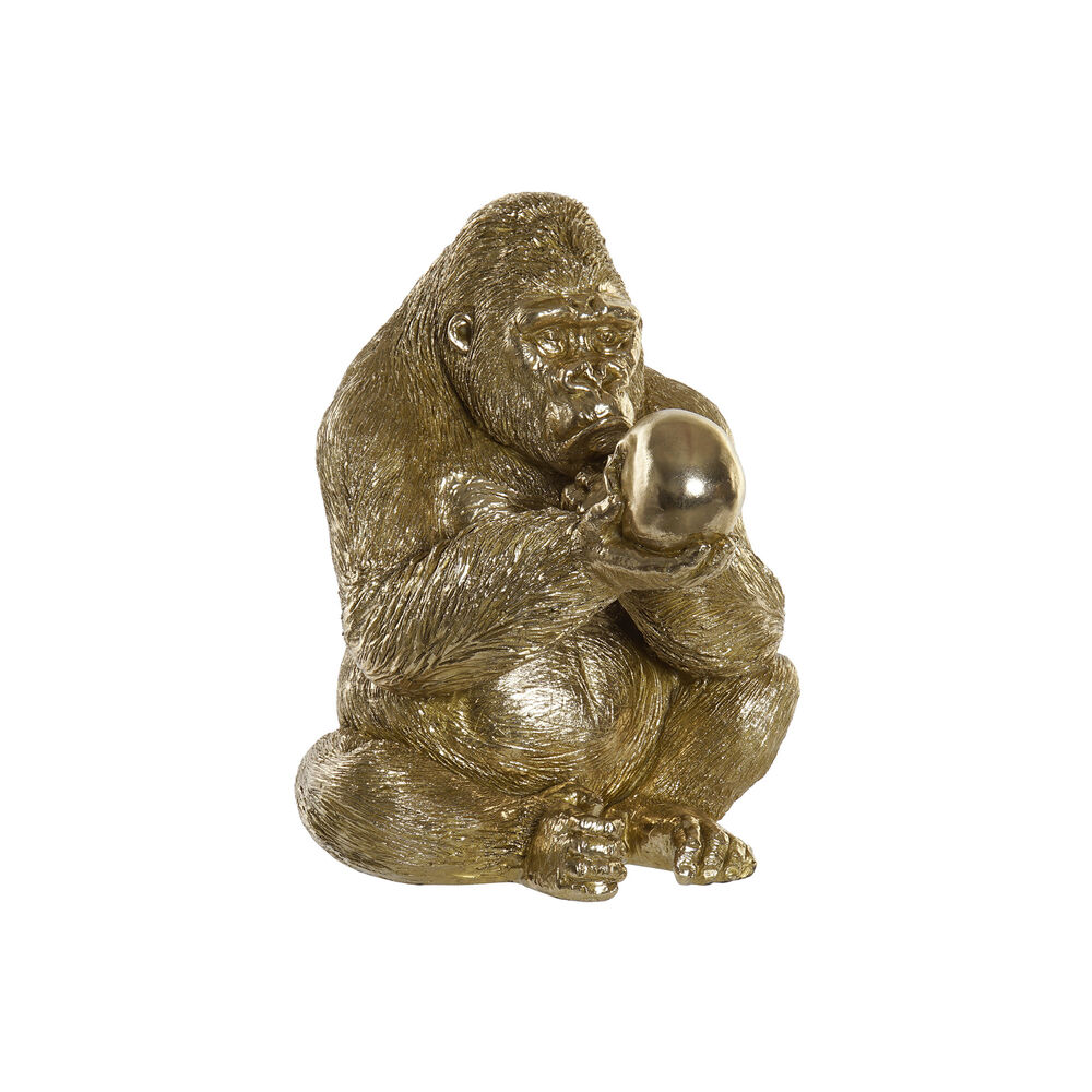 Prydnadsfigur DKD Home Decor Gyllene Harts Gorilla (33 x 33 x 43 cm) - 2