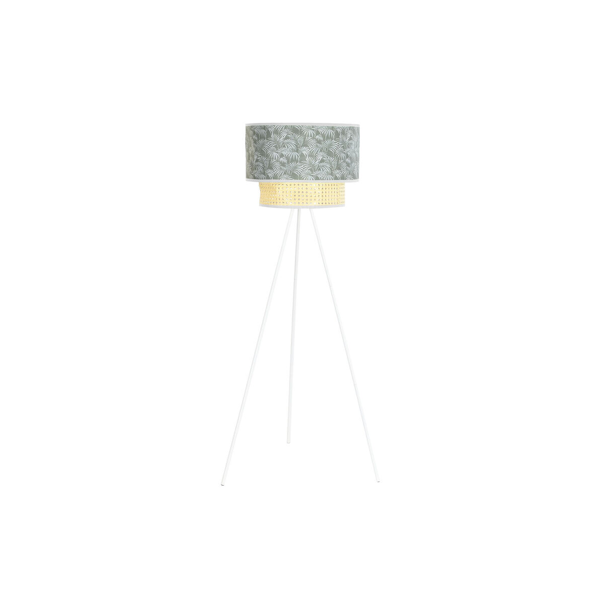 Golvlampa DKD Home Decor Metall Polyester Vit Grön 220 V 50 W (40 x 40 x 129 cm)