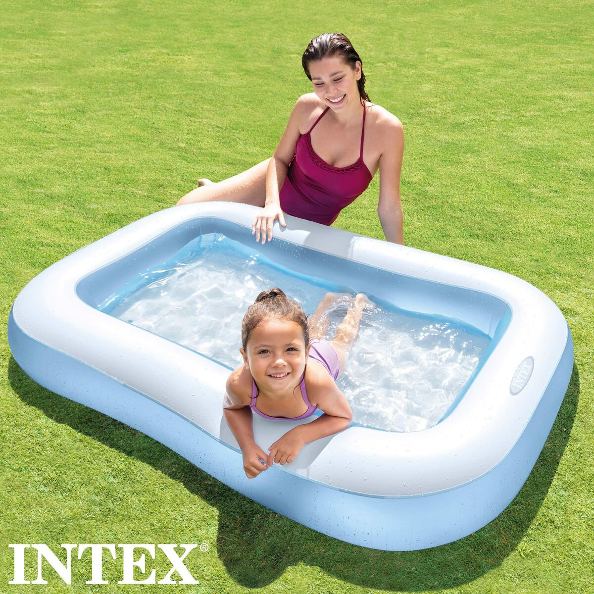 Barnpool Intex 57403NP Rektangulär Blå 90 L 166 x 100 x 25 cm - 5