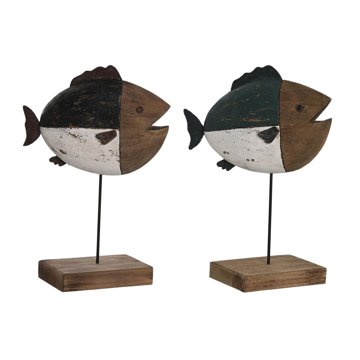 Prydnadsfigur DKD Home Decor Multicolour Naturell Fisk 18 x 8 x 26 cm (2 antal)