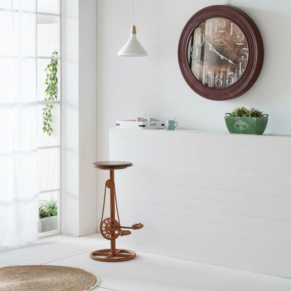Väggklocka Alexandra House Living Röd Granträ Trä MDF 80 x 8 x 80 cm - 2