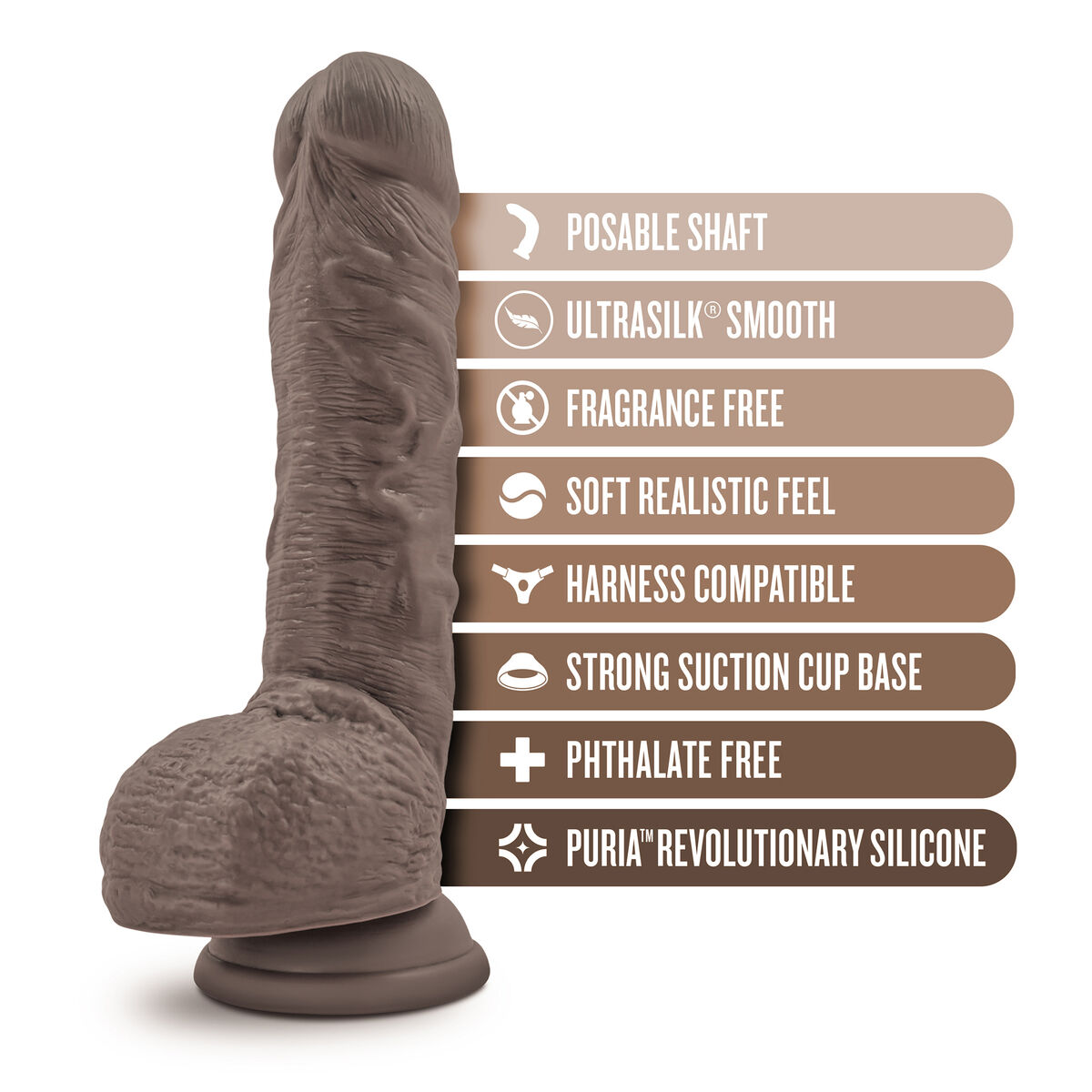 Realistisk dildo Blush Dr Skin Silikon Ø 4,5 cm (16,5 cm) - 5