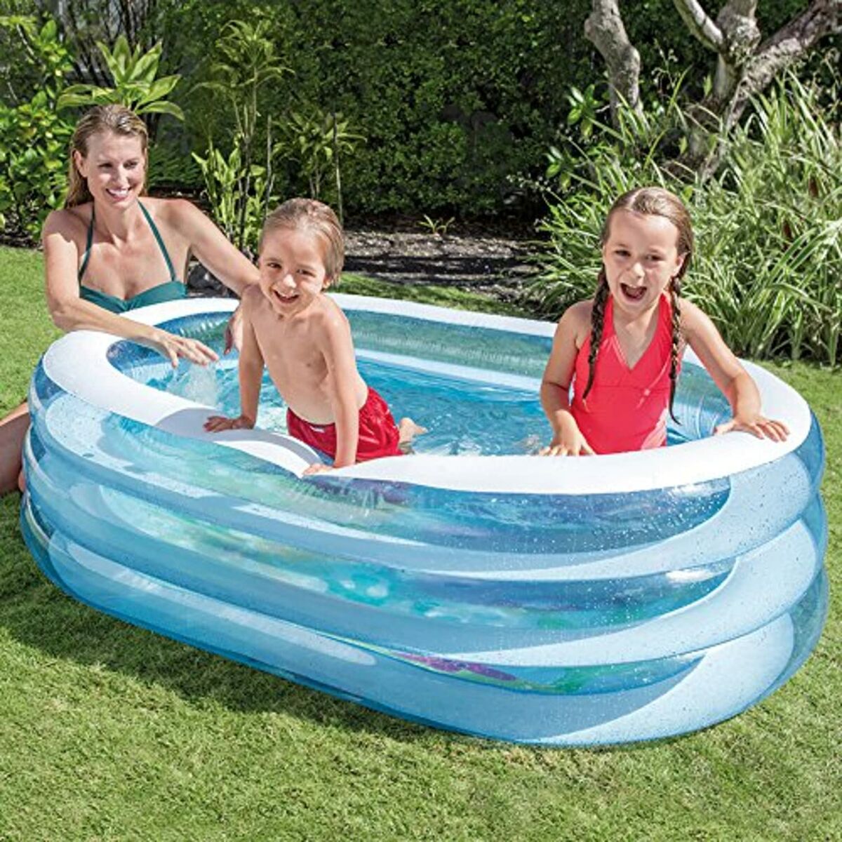 Barnpool Intex 57482 Oval 230 L Blå 163 x 107 x 46 cm - 2