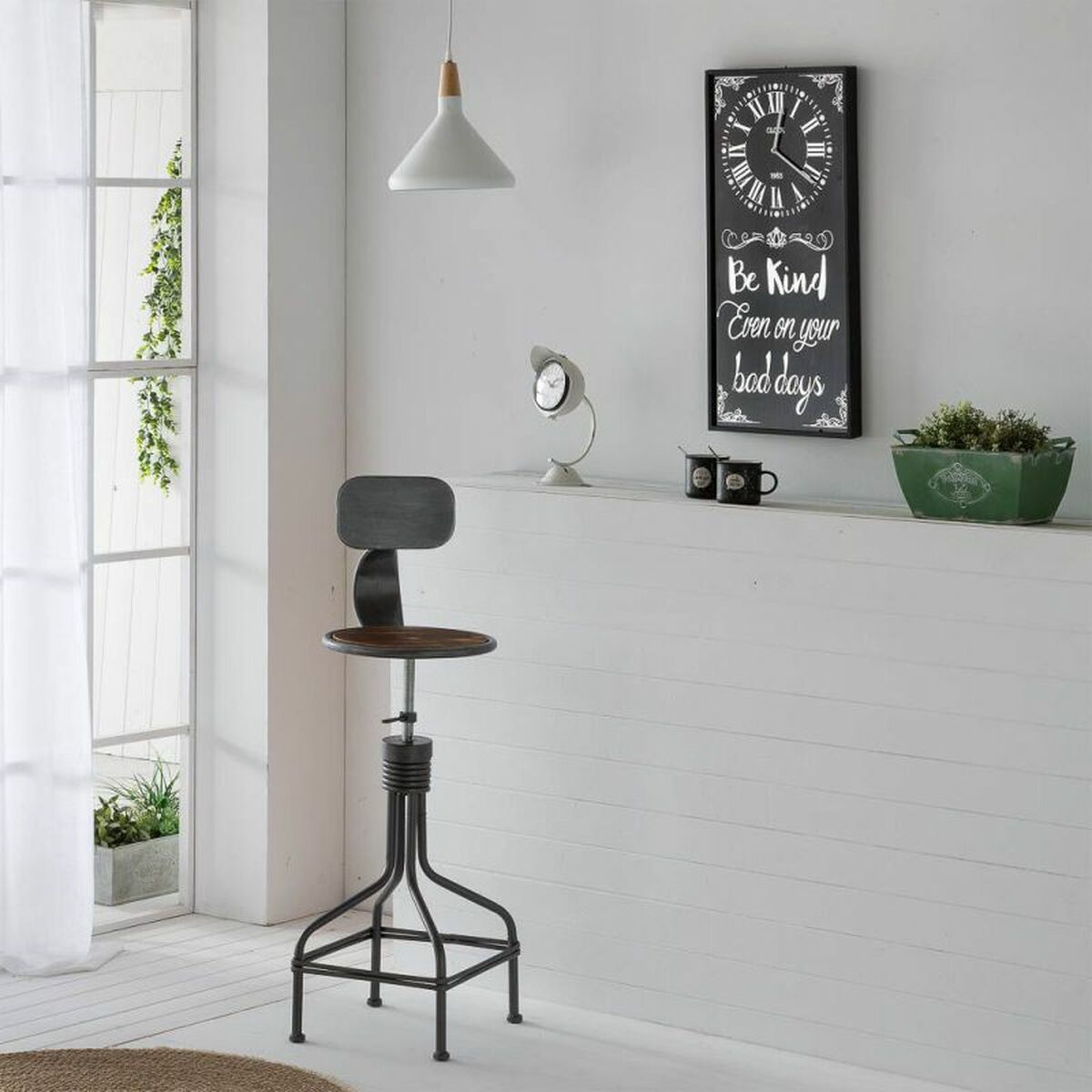 Väggklocka Alexandra House Living Svart Glas Järn Trä MDF 76 x 3 x 36 cm - 2