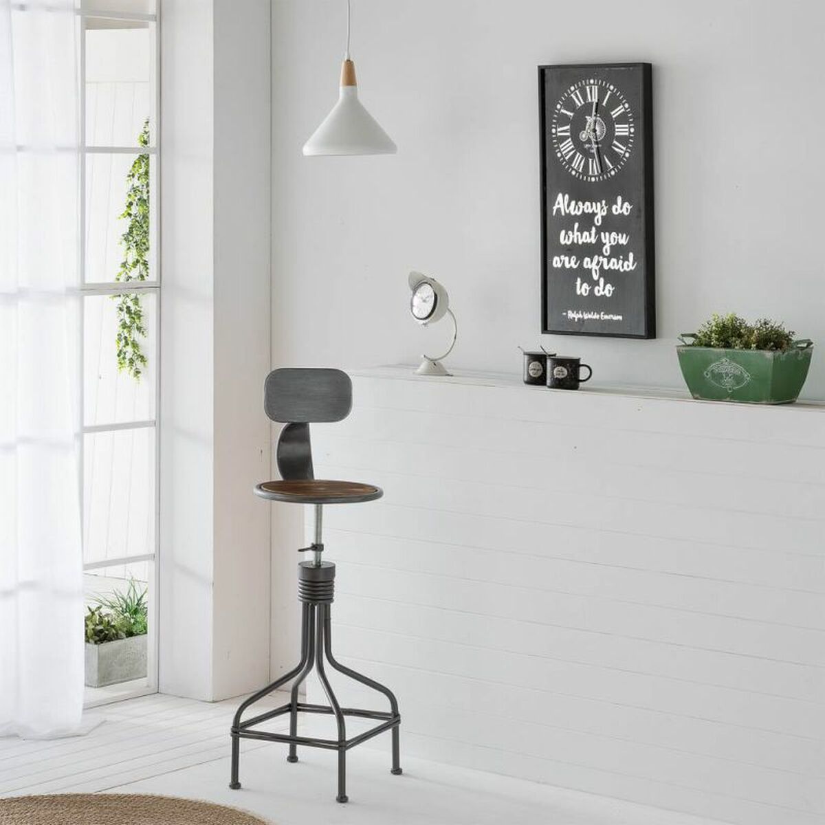 Väggklocka Alexandra House Living Svart Glas Järn Trä MDF 76 x 3 x 36 cm - 2