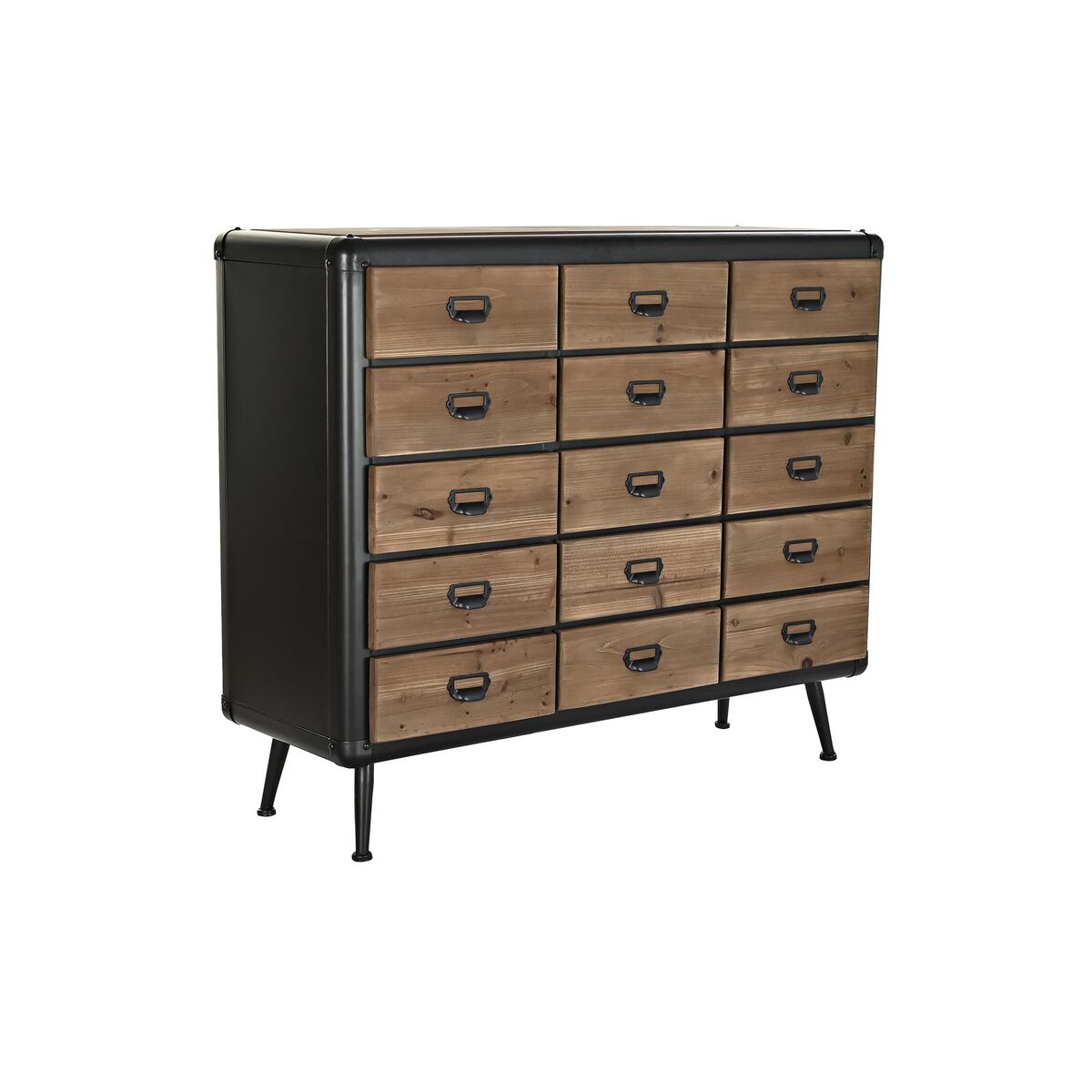 Byrå DKD Home Decor Brun Svart Metall Gran Loft 114 x 42 x 96 cm - 4