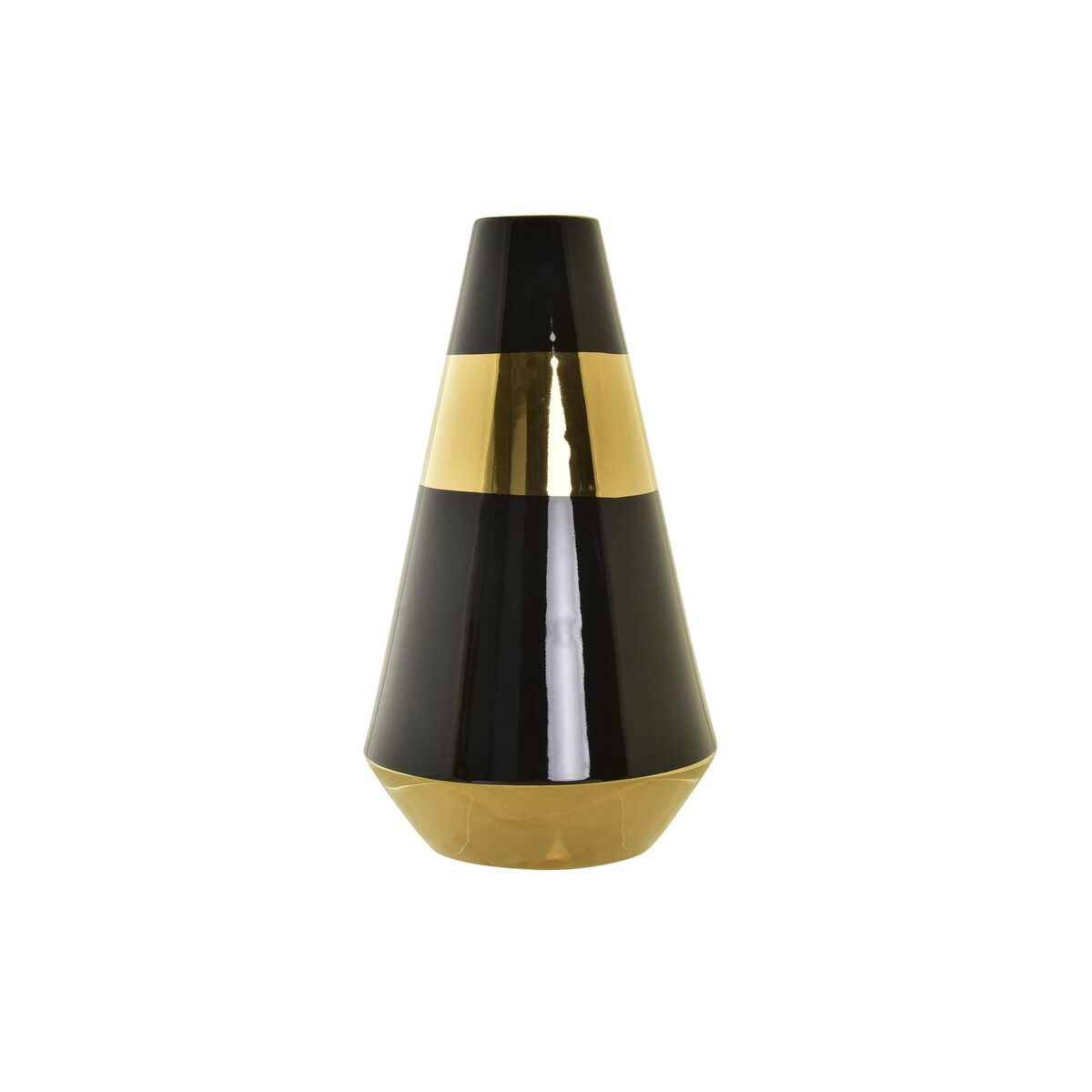 Vas DKD Home Decor Porslin Gyllene Dvobarvna Modern (19 x 19 x 35 cm)