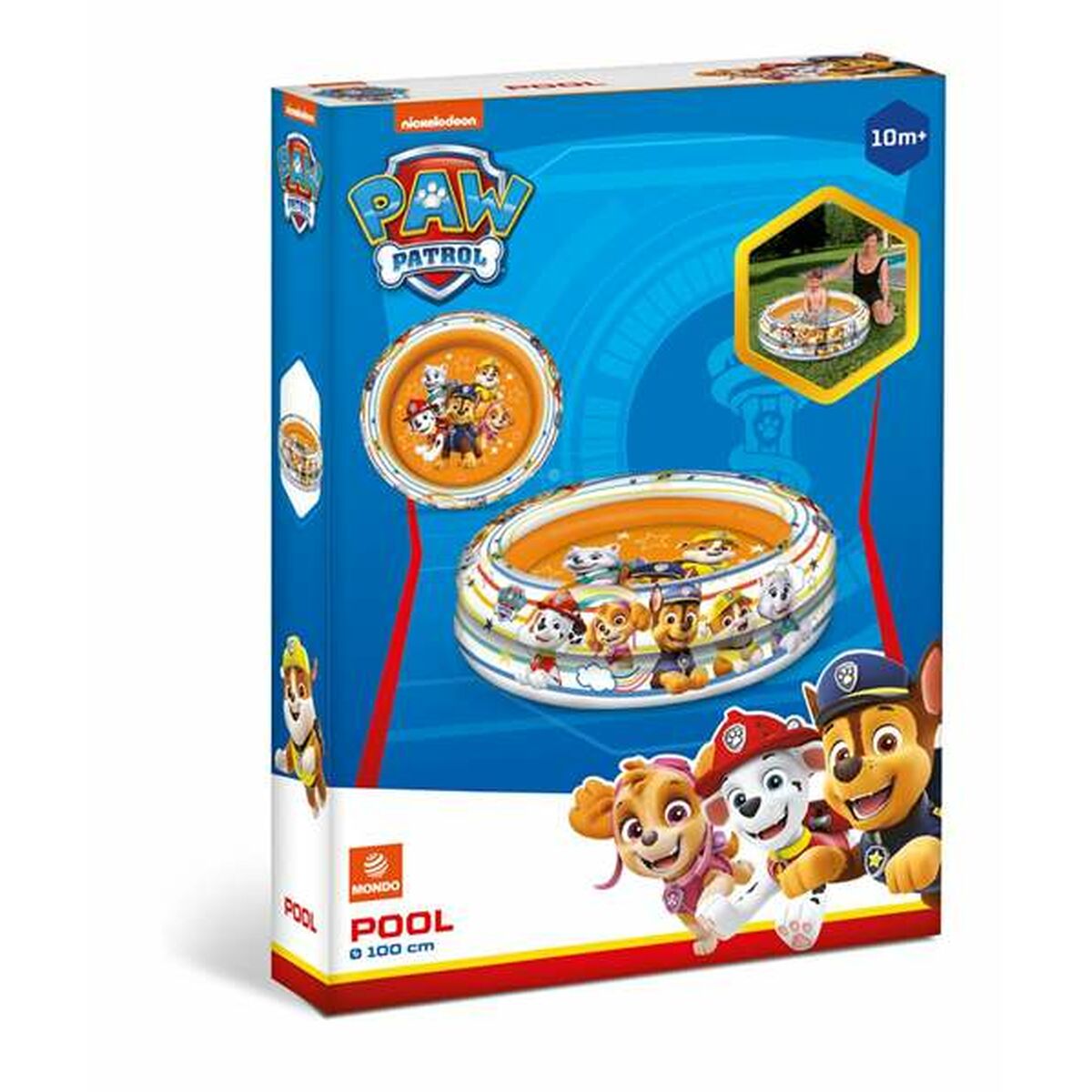 Uppblåsbar plaskpool för barn The Paw Patrol Ø 100 cm - 2