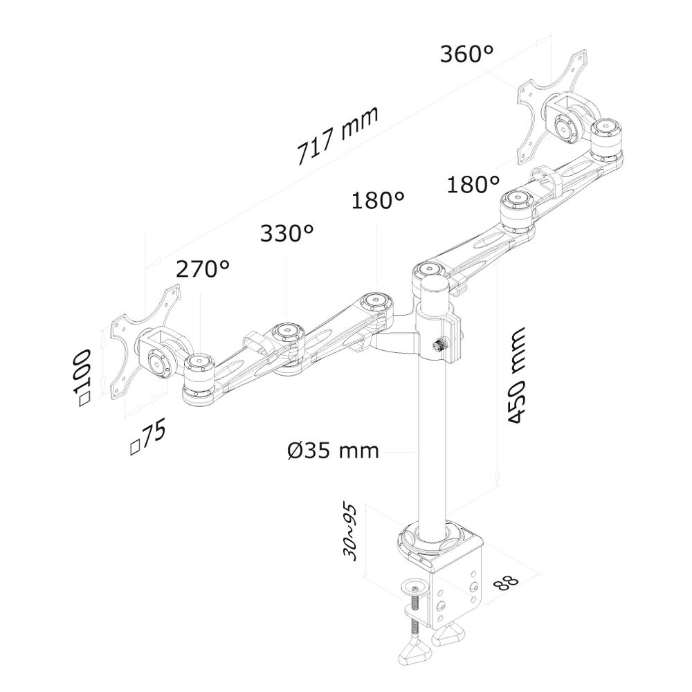 Bordfäste för Skärm Neomounts FPMA-D935D - 3