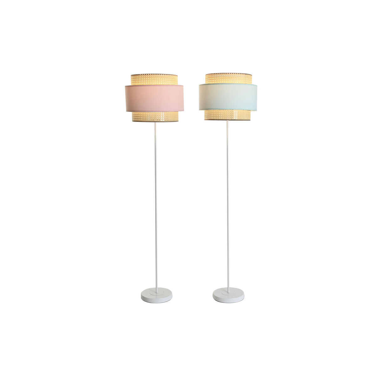 Golvlampa DKD Home Decor 38 x 38 x 154 cm Rosa Metall Grön 220 V 50 W (2 antal)