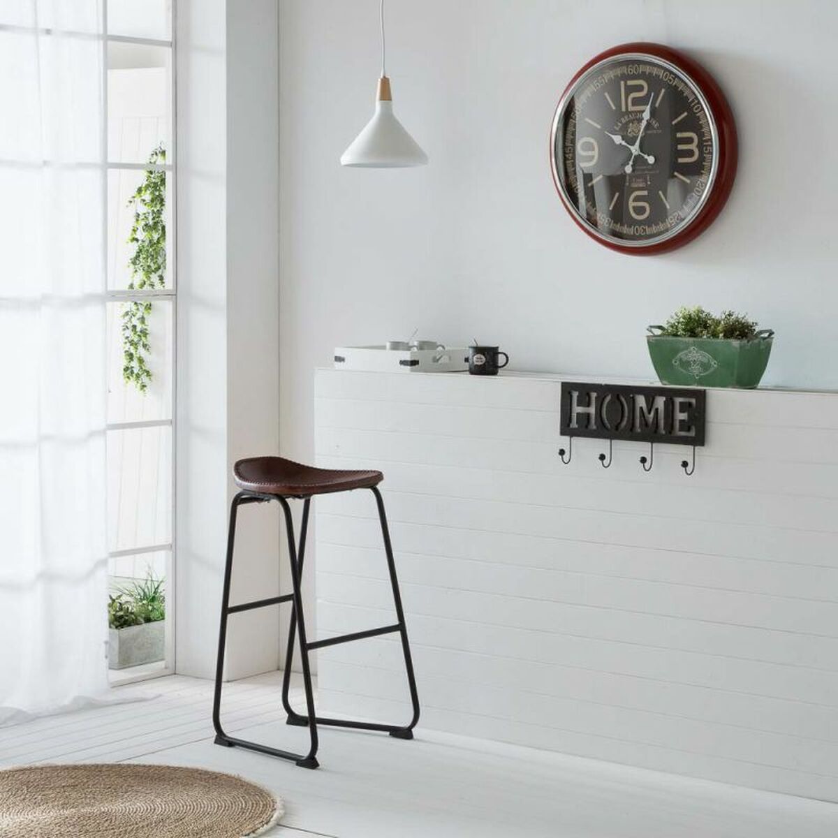 Väggklocka Alexandra House Living Röd Järn Trä MDF 62 x 6 x 62 cm - 2
