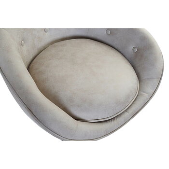 Fåtölj DKD Home Decor 73 x 74 x 113 cm Silvrig Beige Stål