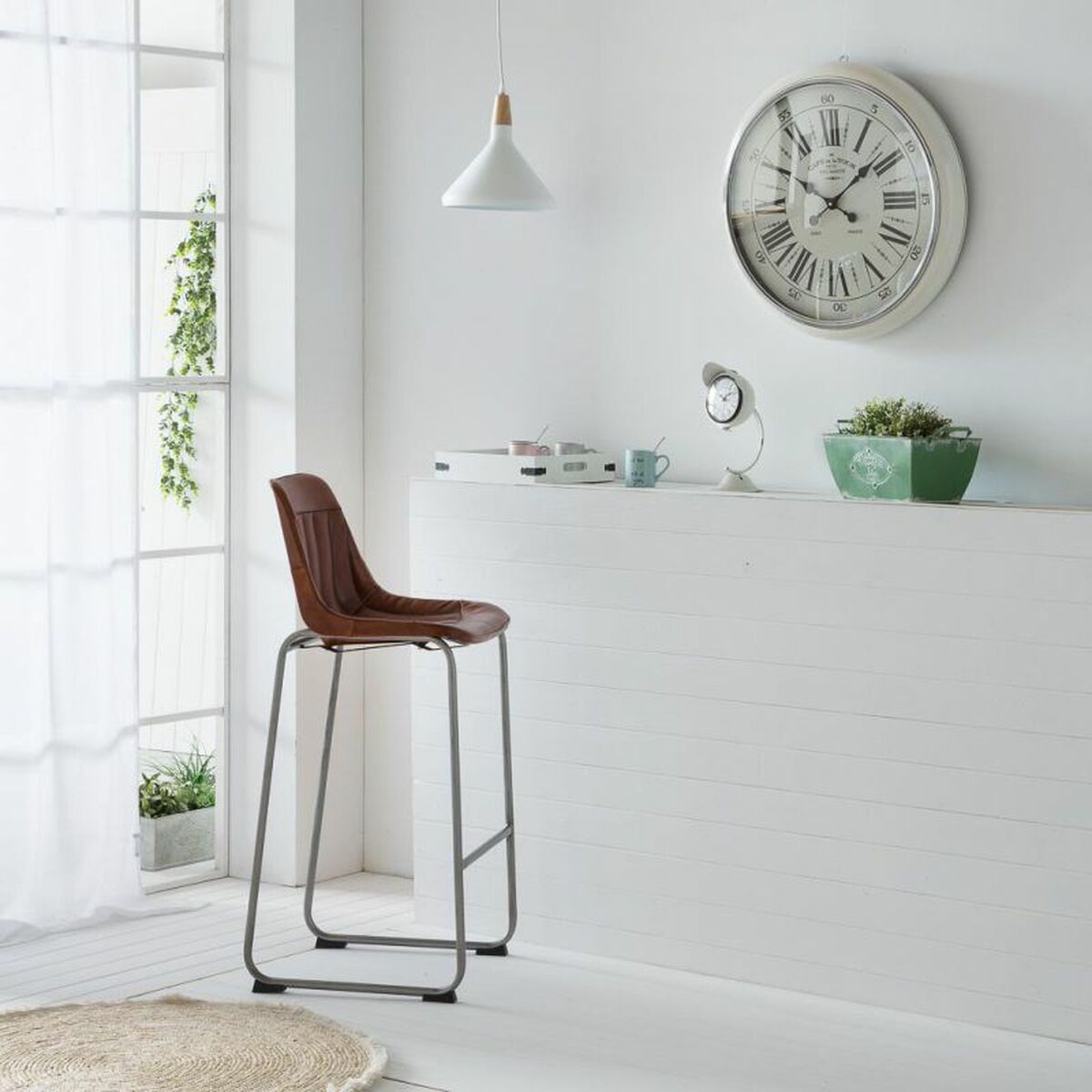 Väggklocka Alexandra House Living Vit Järn Trä MDF 62 x 6 x 62 cm - 3