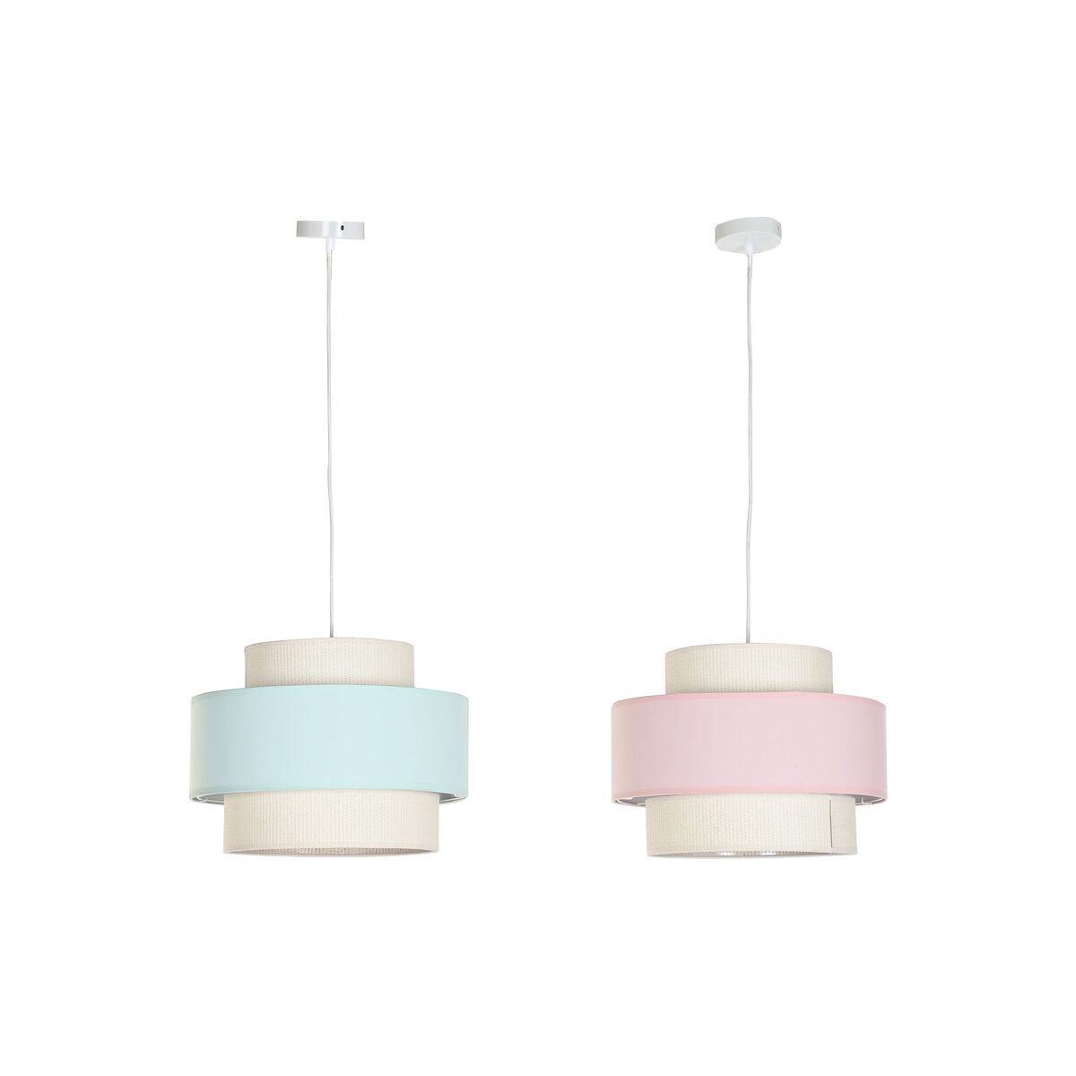 Taklampa DKD Home Decor 40 x 40 x 30 cm Grön Ljusrosa 50 W (2 antal) - 7