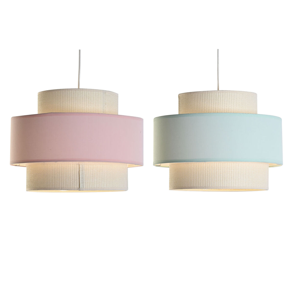 Taklampa DKD Home Decor 40 x 40 x 30 cm Grön Ljusrosa 50 W (2 antal) - 6