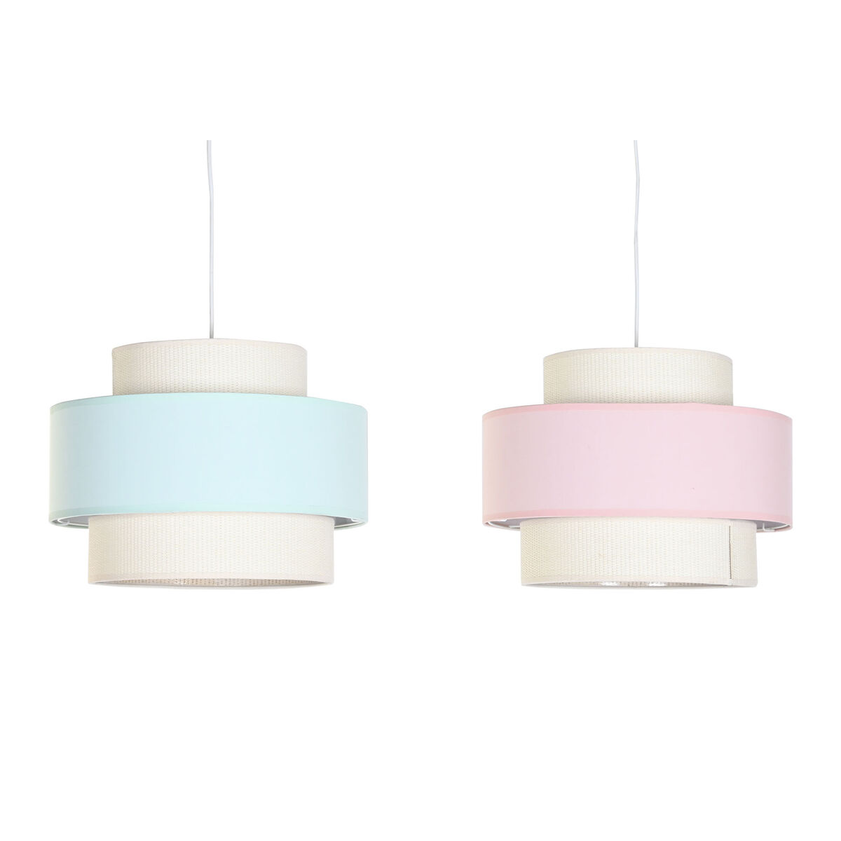 Taklampa DKD Home Decor 40 x 40 x 30 cm Grön Ljusrosa 50 W (2 antal) - 2
