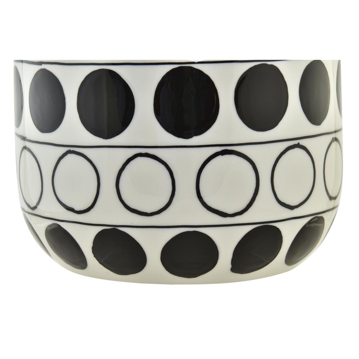 Vas DKD Home Decor Porslin Svart Vit Modern Cirklar 16 x 16 x 18 cm - 5