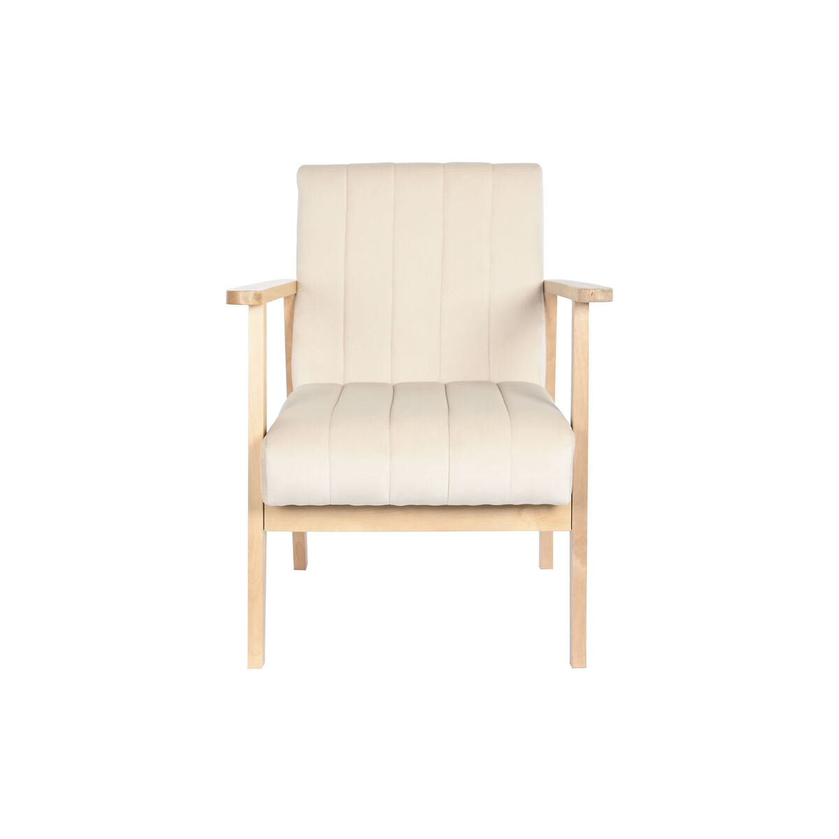 Fåtölj DKD Home Decor Beige Naturell Furu 63 x 68 x 81 cm - 4