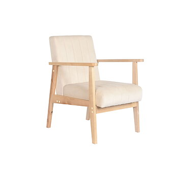 Fåtölj DKD Home Decor Beige Naturell Furu 63 x 68 x 81 cm