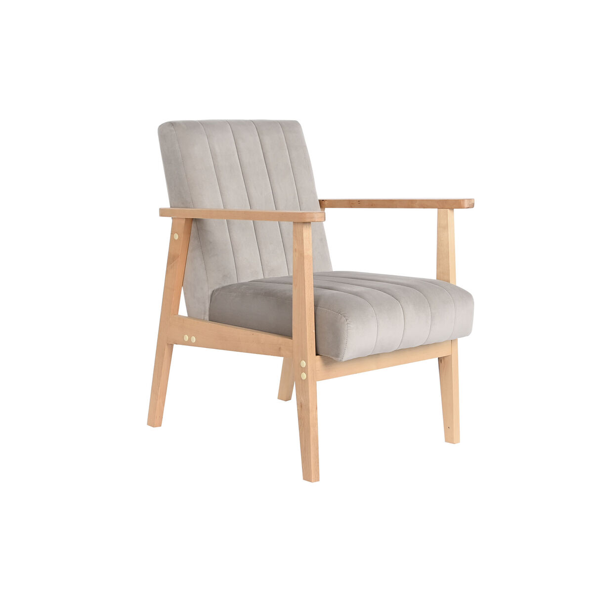 Fåtölj DKD Home Decor 63 x 68 x 81 cm Naturell Grå Beige Furu - 6