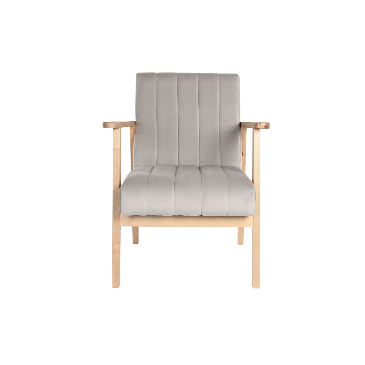 Fåtölj DKD Home Decor 63 x 68 x 81 cm Naturell Grå Beige Furu - 4