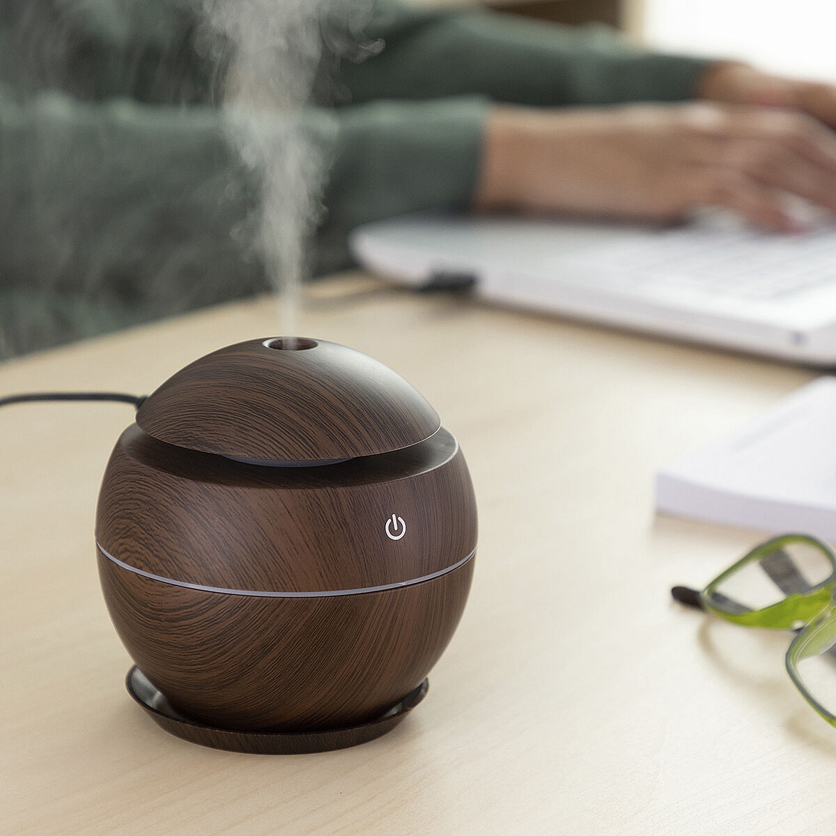 Miniluftfuktare och doftspridare Dark Walnut InnovaGoods - 3