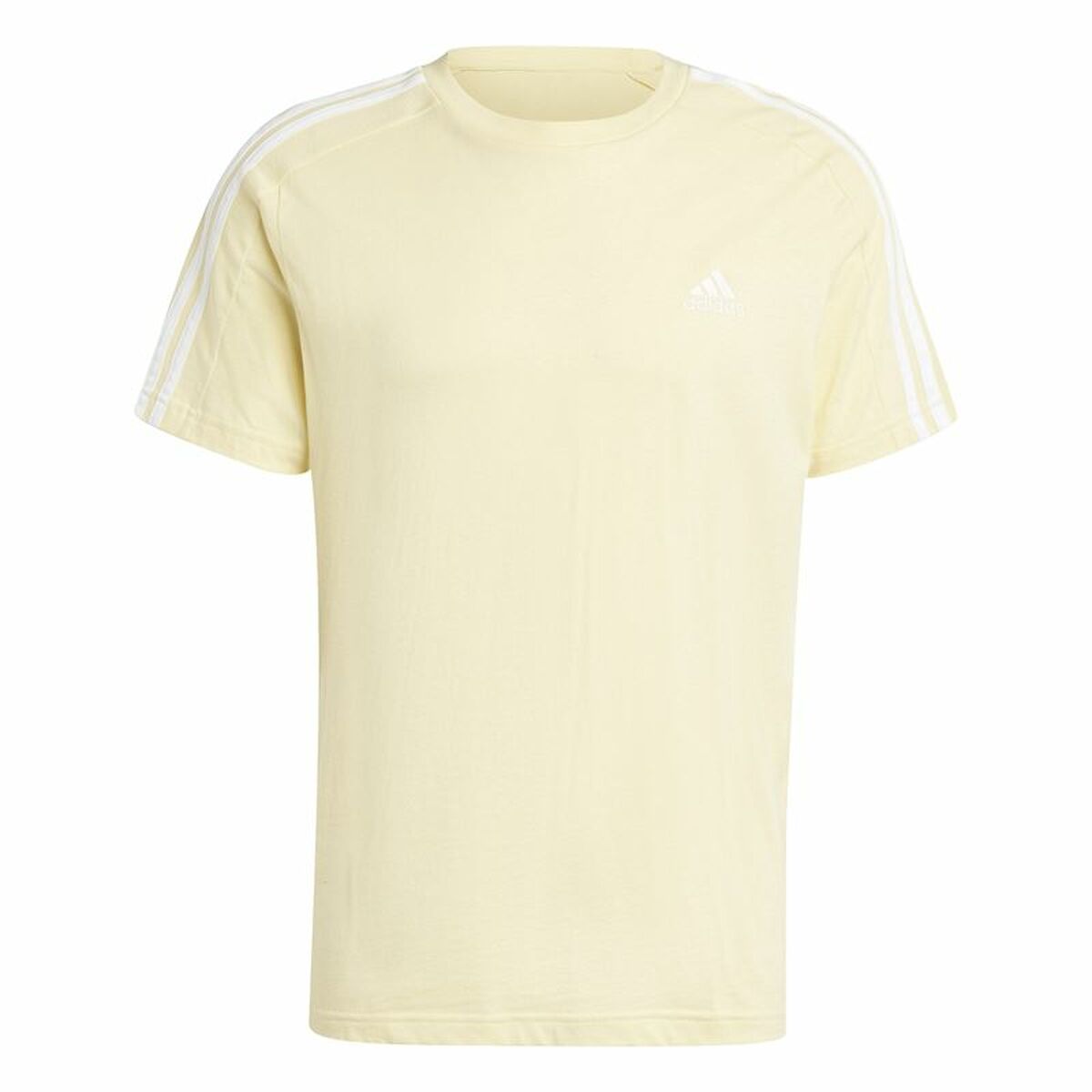 T-shirt med kortärm Herr Adidas Essentials Single Jersey 3-Stripes Gul