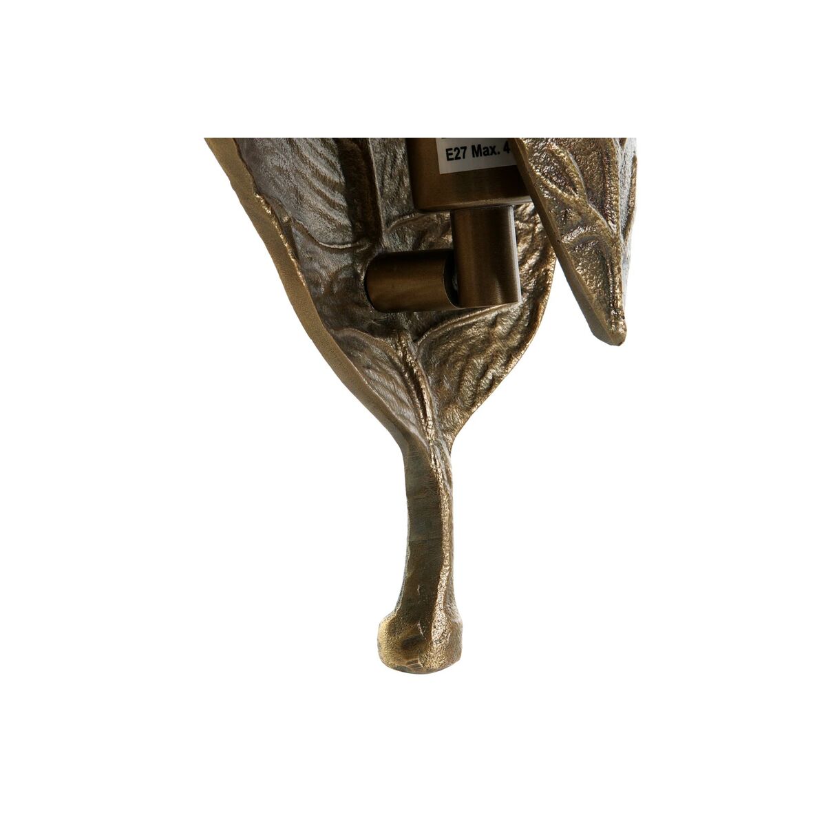 Vägglampa DKD Home Decor 21 x 10 x 46 cm Aluminium Brons 220 V 50 W Löv av en växt - 4
