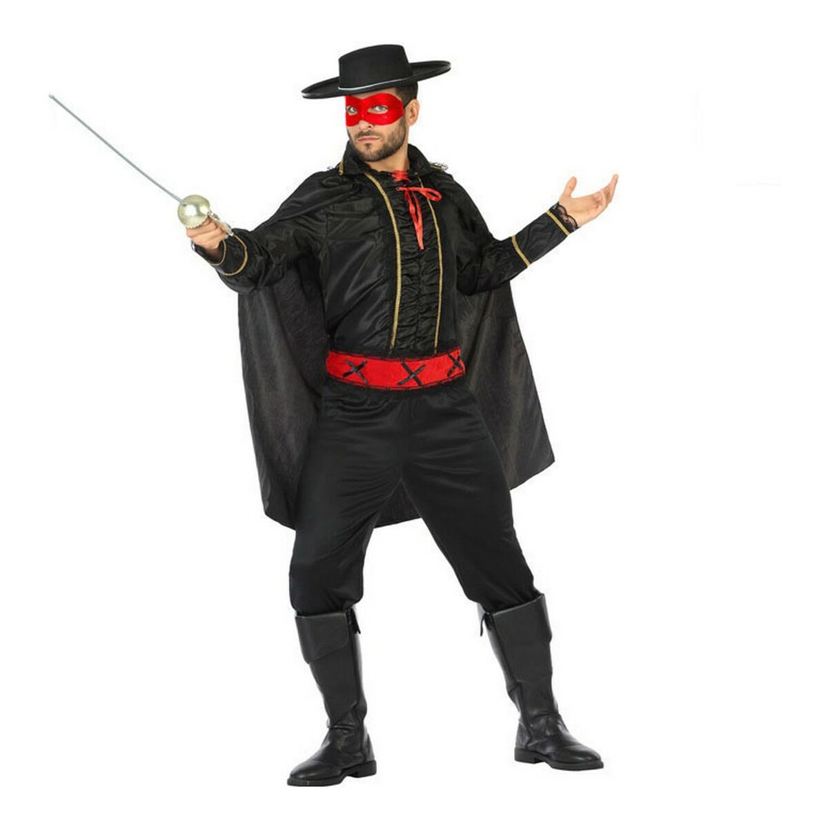Maskeraddräkt vuxna Maskerad riddare Svart Superhjälte (4 Delar) (4 pcs) - 13