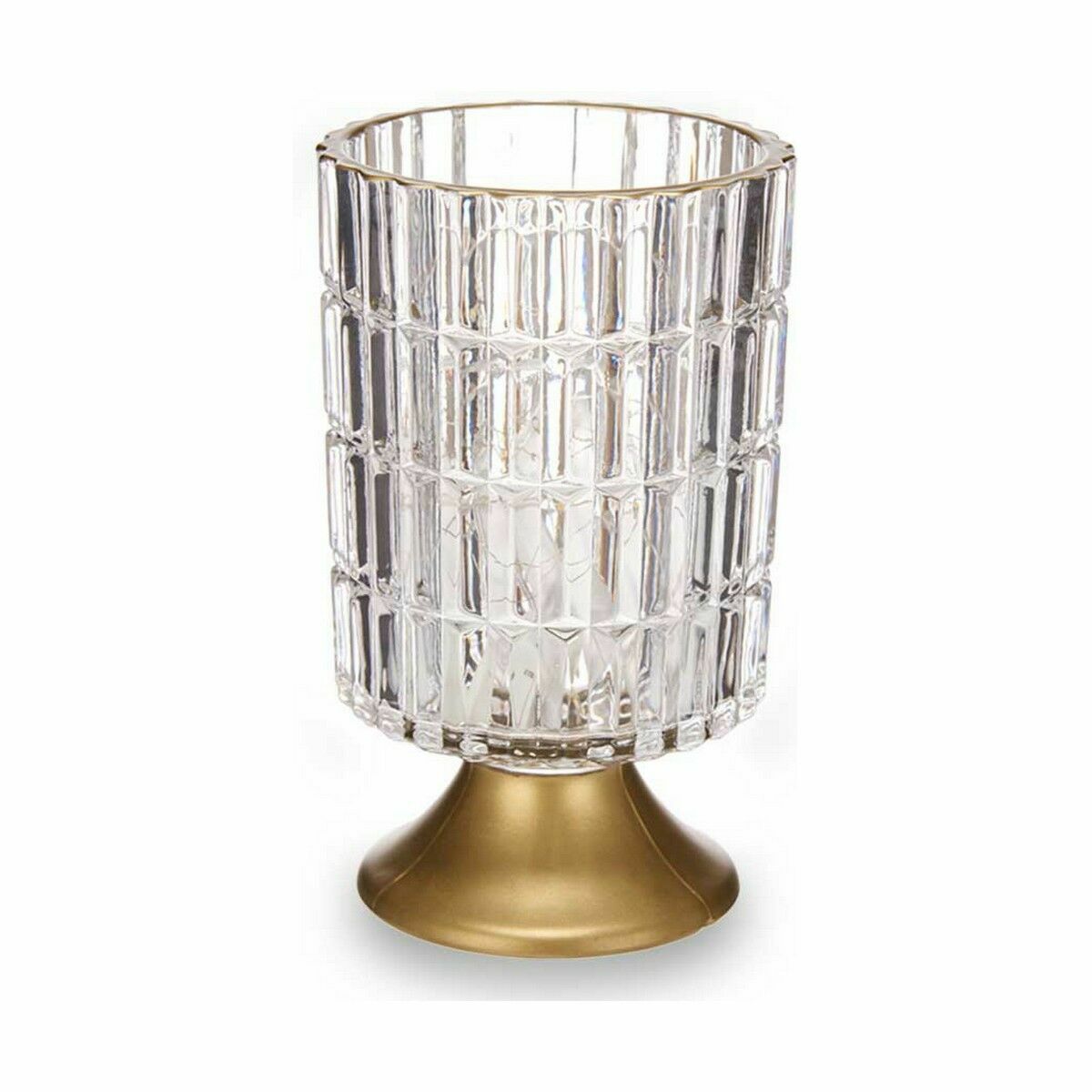 LED-lykta Gift Decor Transparent Gyllene Glas 10,7 x 18 x 10,7 cm (6 antal) - 3