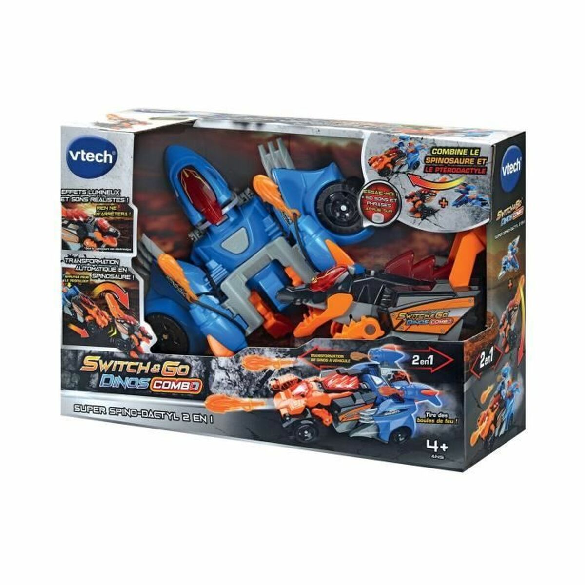 Omvandlingsbar superrobot Vtech Switch & Go Dinos Combo: SUPER SPINO-DACTYL 2 IN 1 Dinosaurie - 5
