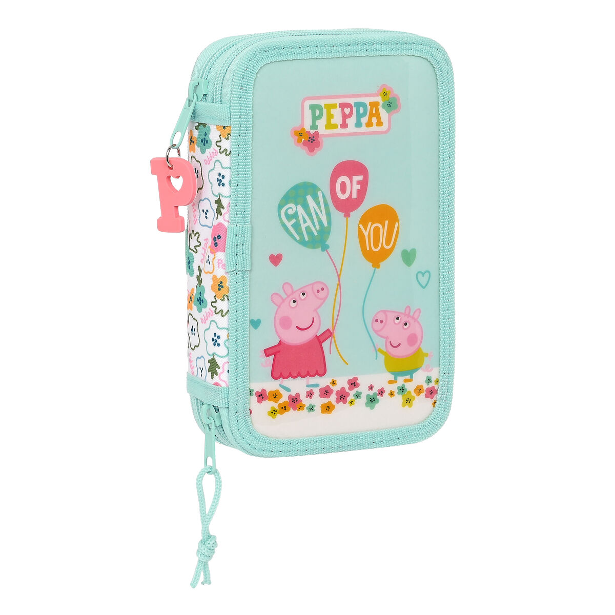 Dubbelt pennfodral Peppa Pig Cosy corner Blå (28 Delar) - 11