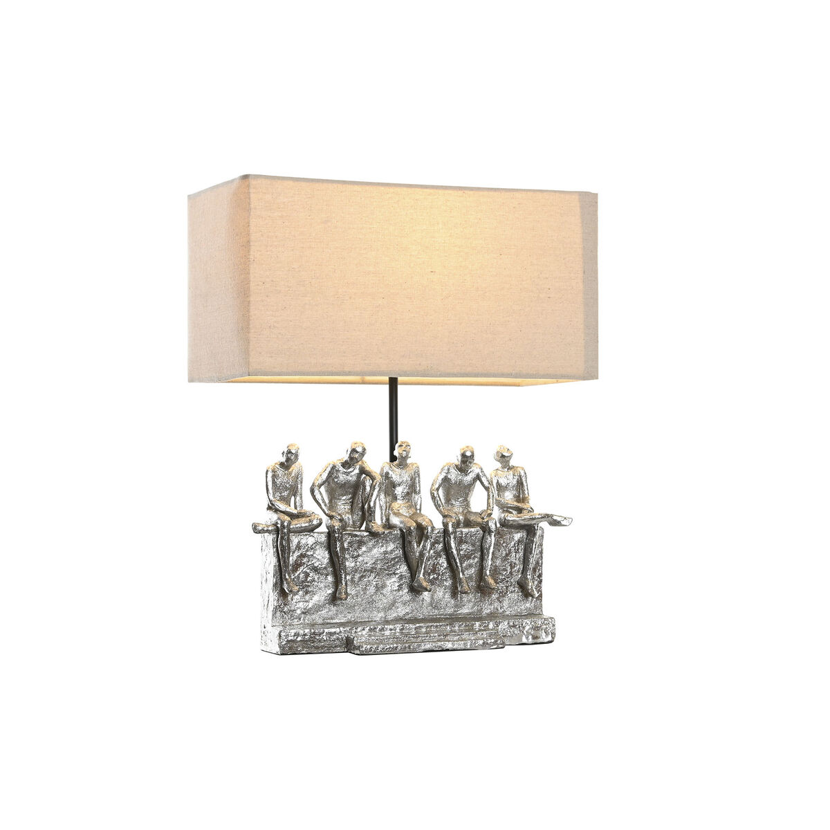 Bordslampa DKD Home Decor 36 x 21,5 x 43 cm Silvrig Beige Metall Harts 220 V 50 W - 2