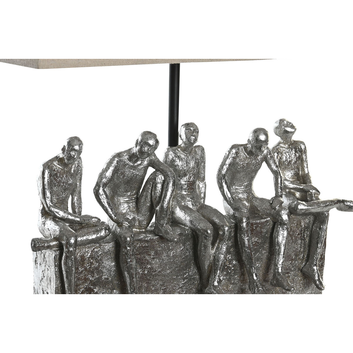 Bordslampa DKD Home Decor 36 x 21,5 x 43 cm Silvrig Beige Metall Harts 220 V 50 W - 9