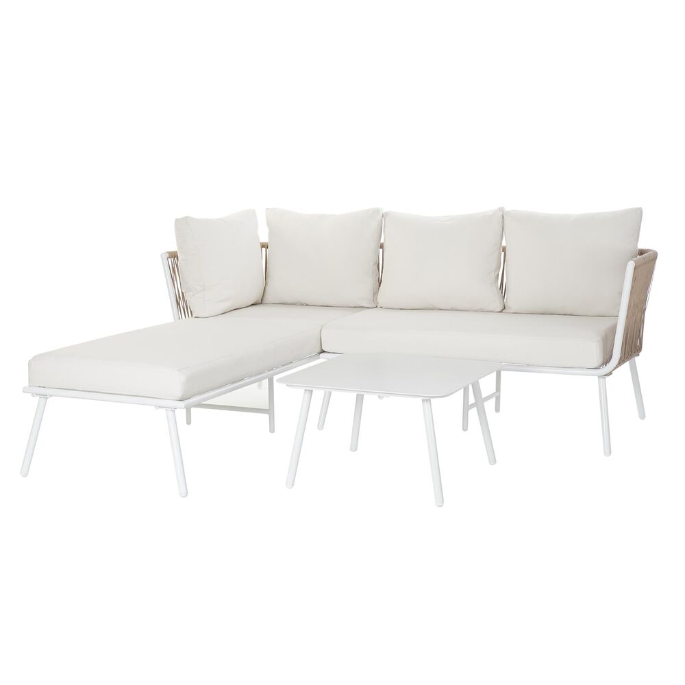 Trädgårdssoffa DKD Home Decor Beige Aluminium Snöre 196 x 75 x 68,5 cm