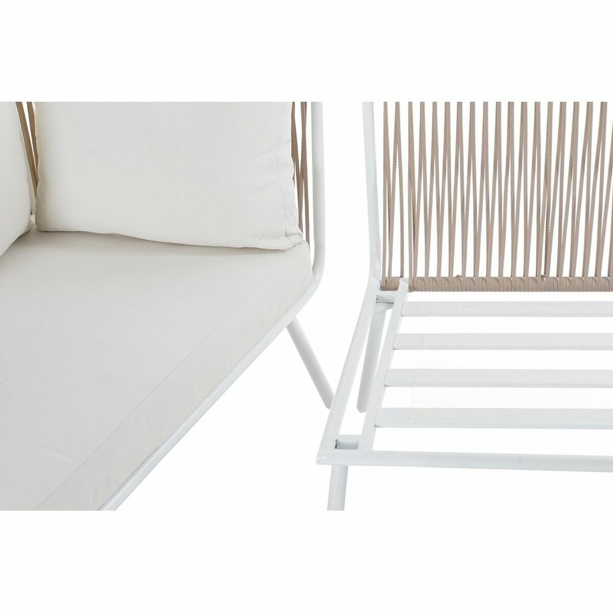 Trädgårdssoffa DKD Home Decor Beige Aluminium Snöre 196 x 75 x 68,5 cm - 9