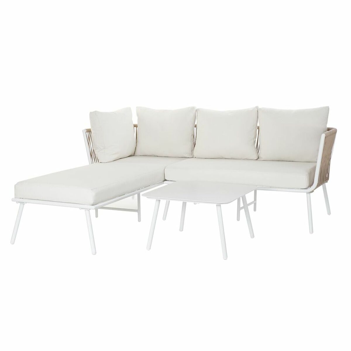 Trädgårdssoffa DKD Home Decor Beige Aluminium Snöre 196 x 75 x 68,5 cm - 10