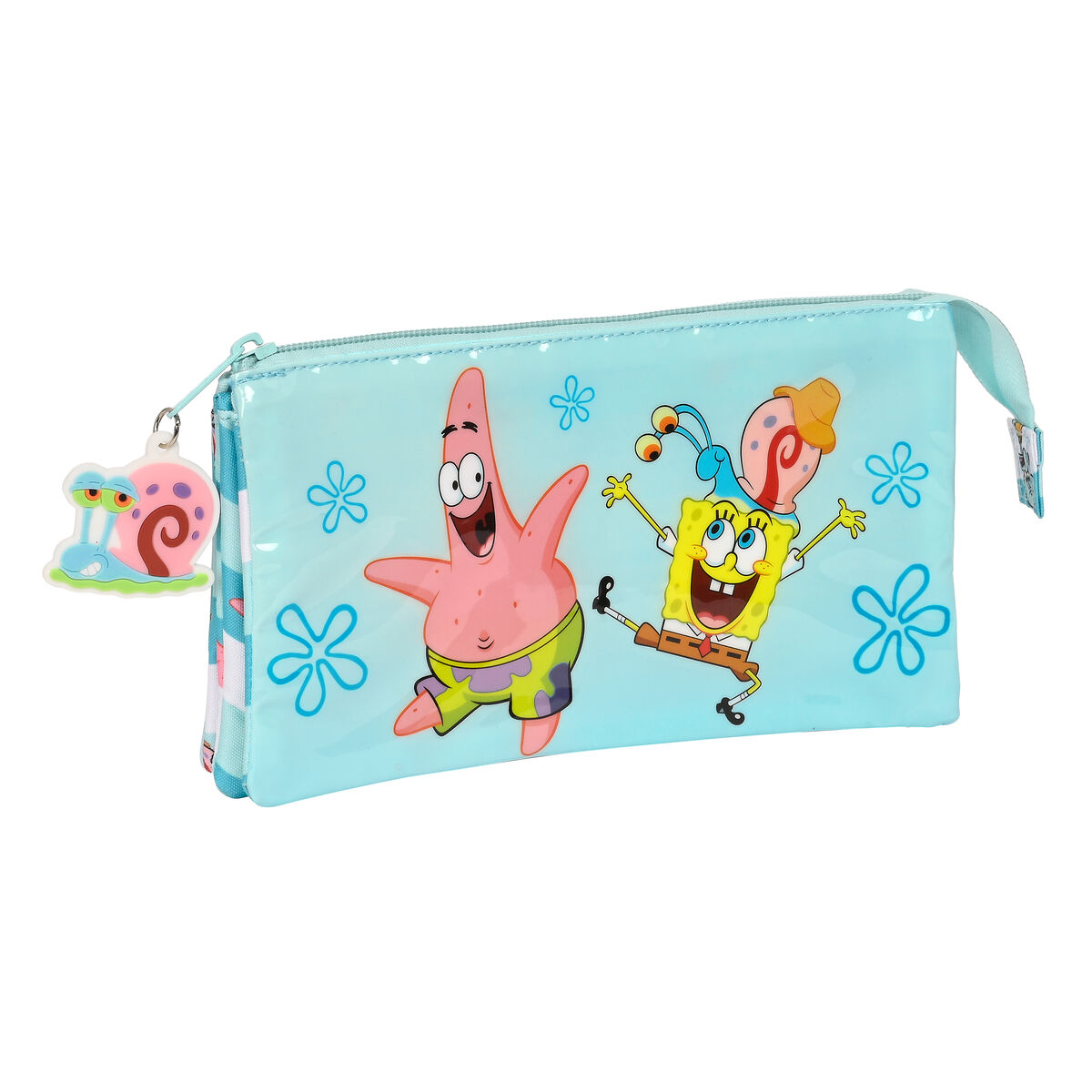 Tredubbel Carry-all Spongebob Stay positive Blå Vit (22 x 12 x 3 cm) - 4