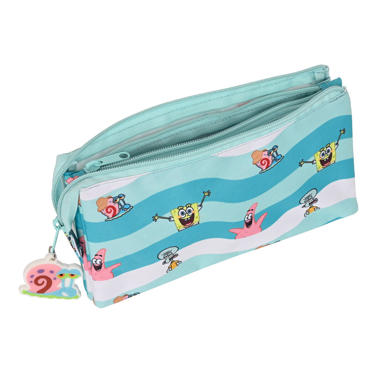 Tredubbel Carry-all Spongebob Stay positive Blå Vit (22 x 12 x 3 cm) - 3
