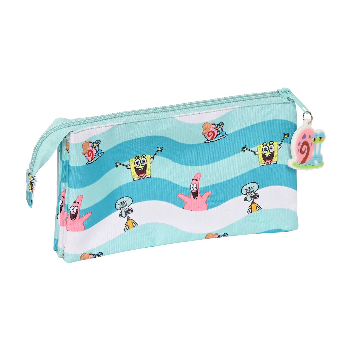 Tredubbel Carry-all Spongebob Stay positive Blå Vit (22 x 12 x 3 cm) - 2