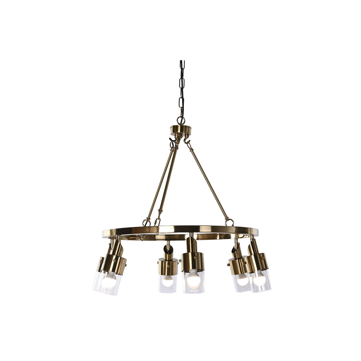 Taklampa DKD Home Decor 66 x 66 x 60 cm Glas Gyllene Metall 40 W - 2